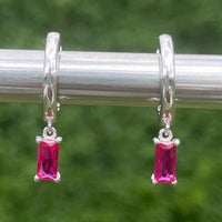 Pink Tourmaline Baguette Earring