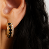 Black Onyx & Moissanite Triple Huggie Hoop Earring