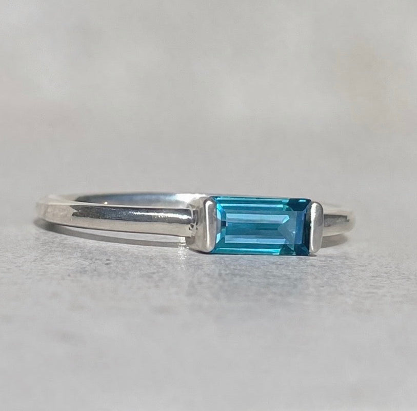 London Blue Topaz Baguette Ring
