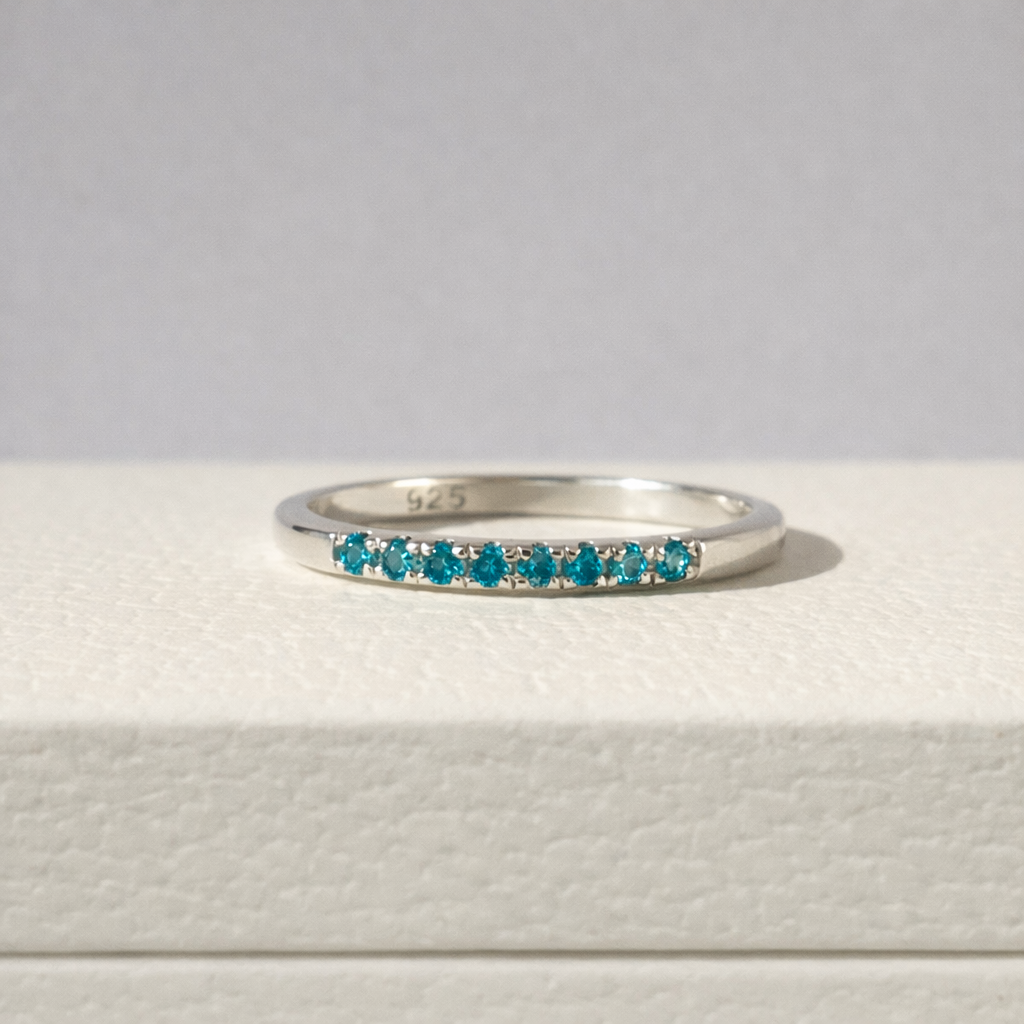 London Blue Topaz Half Eternity Ring