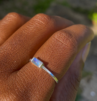 Baguette Rainbow Moonstone Ring