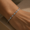 Bezel-Set Round Moonstone Tennis Bracelet