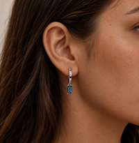 London Blue Topaz Baguette Earring
