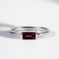 Garnet Baguette Ring