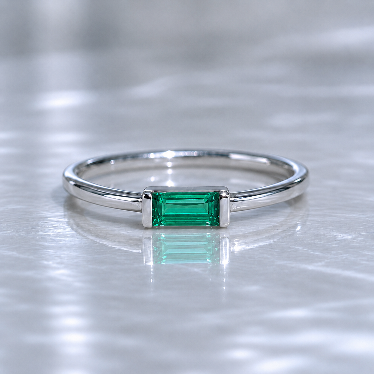 Emerald Baguette Ring