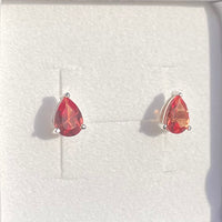 Padparadscha Sapphire Pear Cut Stud Earring