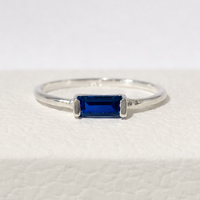 Blue Sapphire Baguette Ring