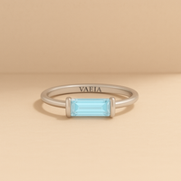 Blue Topaz Baguette Ring