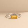 Citrine white gold ring