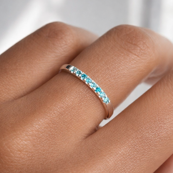 London Blue Topaz Half Eternity Ring