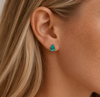 Paraiba Tourmaline Pear Cut Stud Earrings