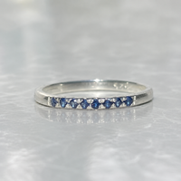 Blue Sapphire Half Eternity Ring