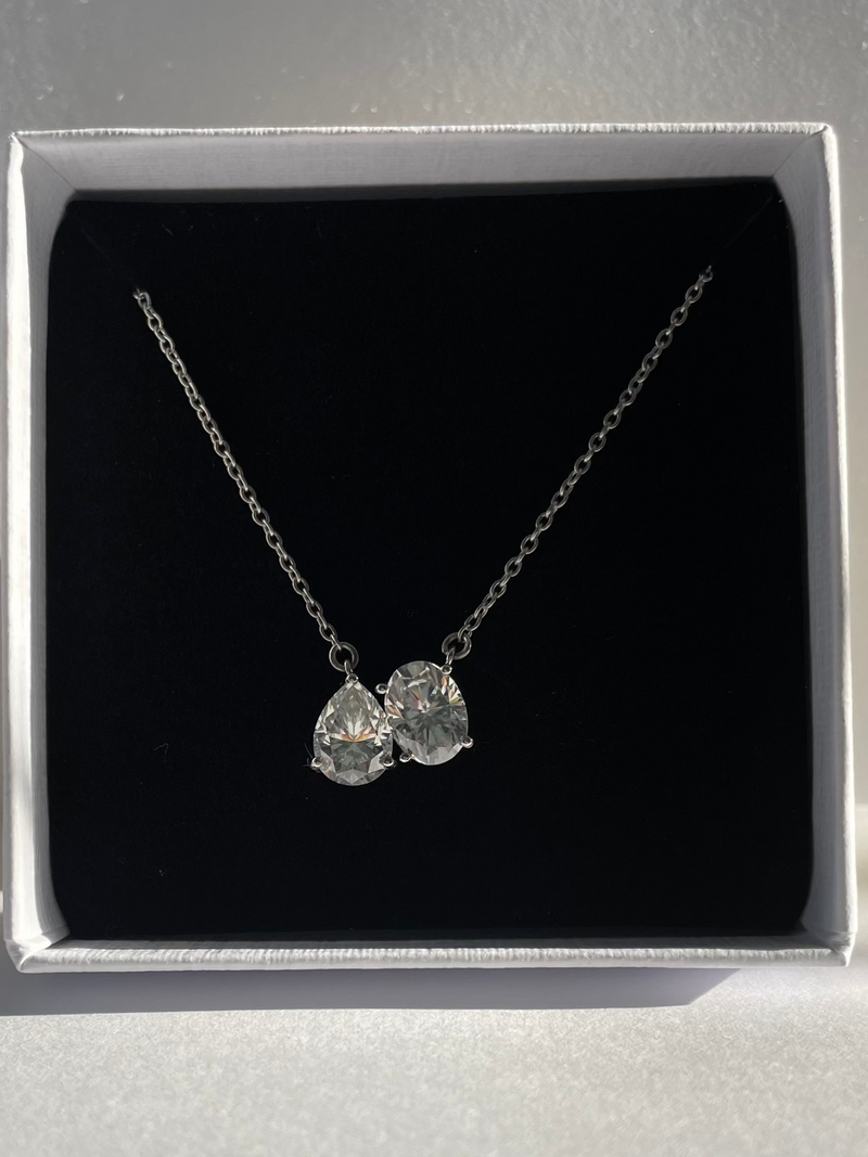 Solitaire Double Stone Necklace