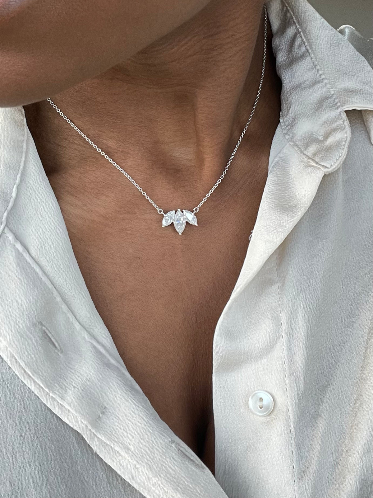 Marquise Flower Petal Necklace