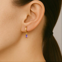 Amethyst Baguette Earring