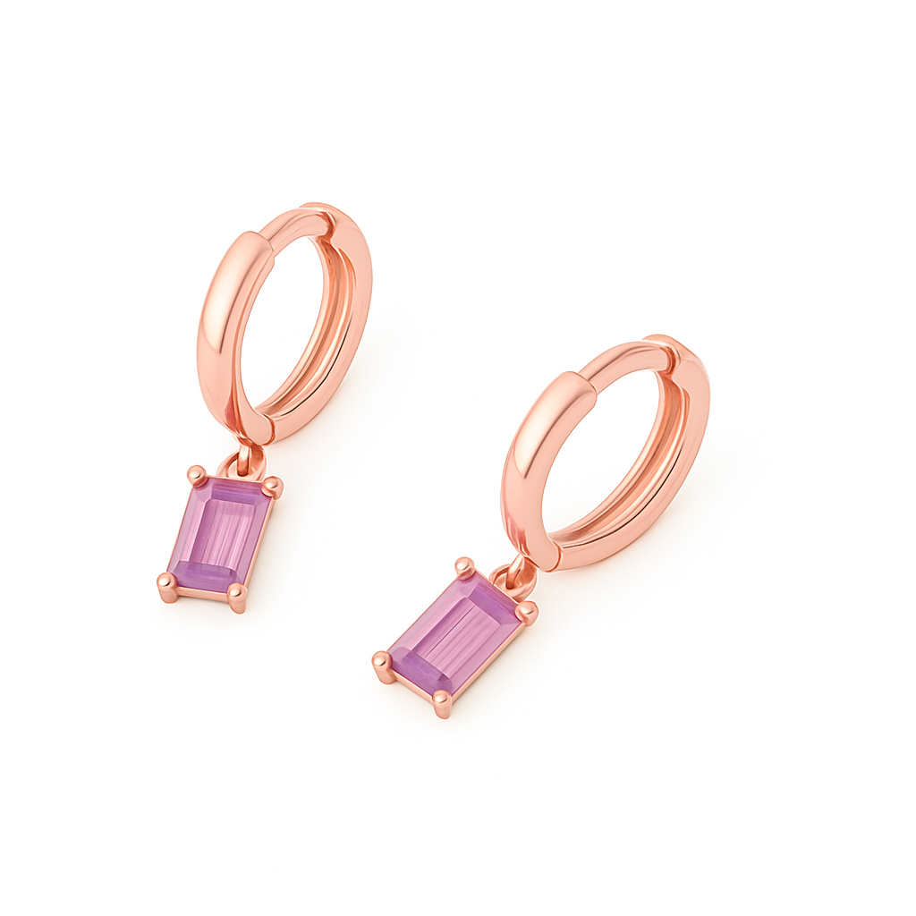 Amethyst Baguette Earring