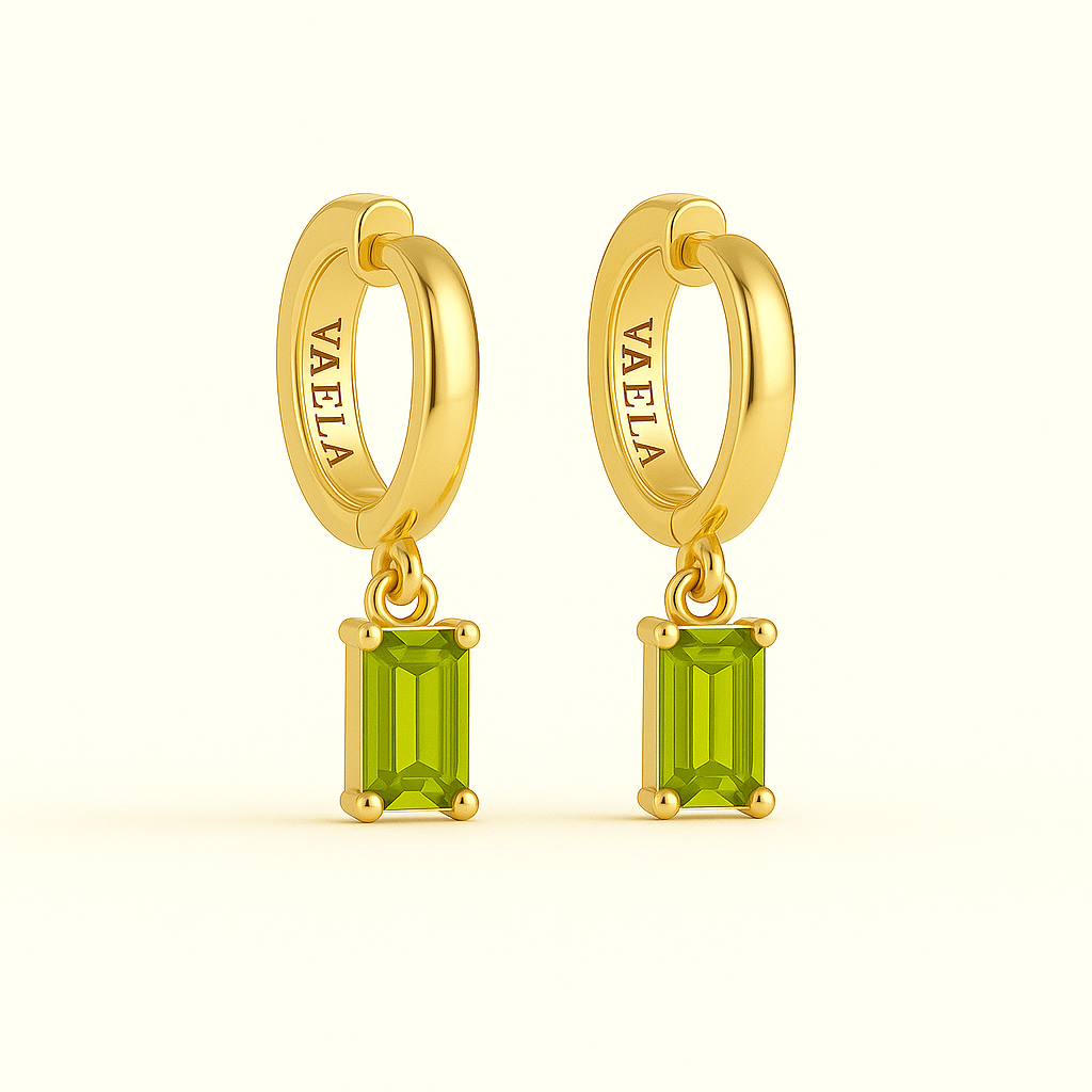 Peridot Baguette Earring