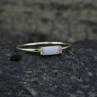 Ethiopian Opal Baguette Ring