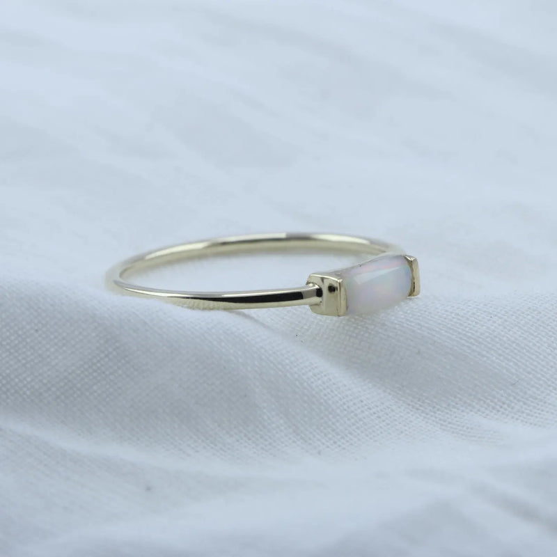 Ethiopian Opal Baguette Ring