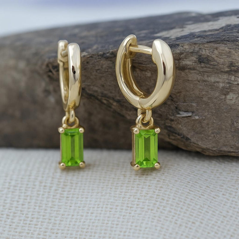 Peridot Baguette Earring