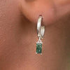 Moss Agate Baguette Earring