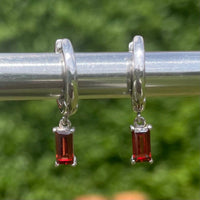 Garnet Baguette Earring