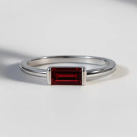 Garnet Baguette Ring