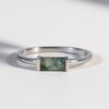 Moss Agate Baguette Ring