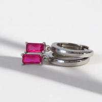 Pink Tourmaline Baguette Earring