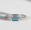 Aquamarine Baguette Ring