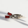 Garnet Baguette Earring