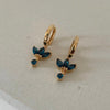 Dangle London Blue Topaz Lotus Flower Hoop Earrings | Sterling Silver