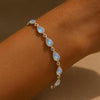Moonstone Teardrop Bezel-Set Tennis Bracelet - Rose Gold