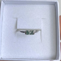 Moss Agate Baguette Ring
