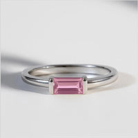 Pink Sapphire Baguette Ring