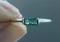 Moss Agate Baguette Ring