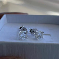 Moissanite Stud Earrings 5mm 0.5ct Round Cut