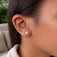 Moissanite Stud Earrings 5mm 0.5ct Round Cut