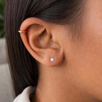 Moissanite Stud Earrings 3mm 0.1ct Round Cut