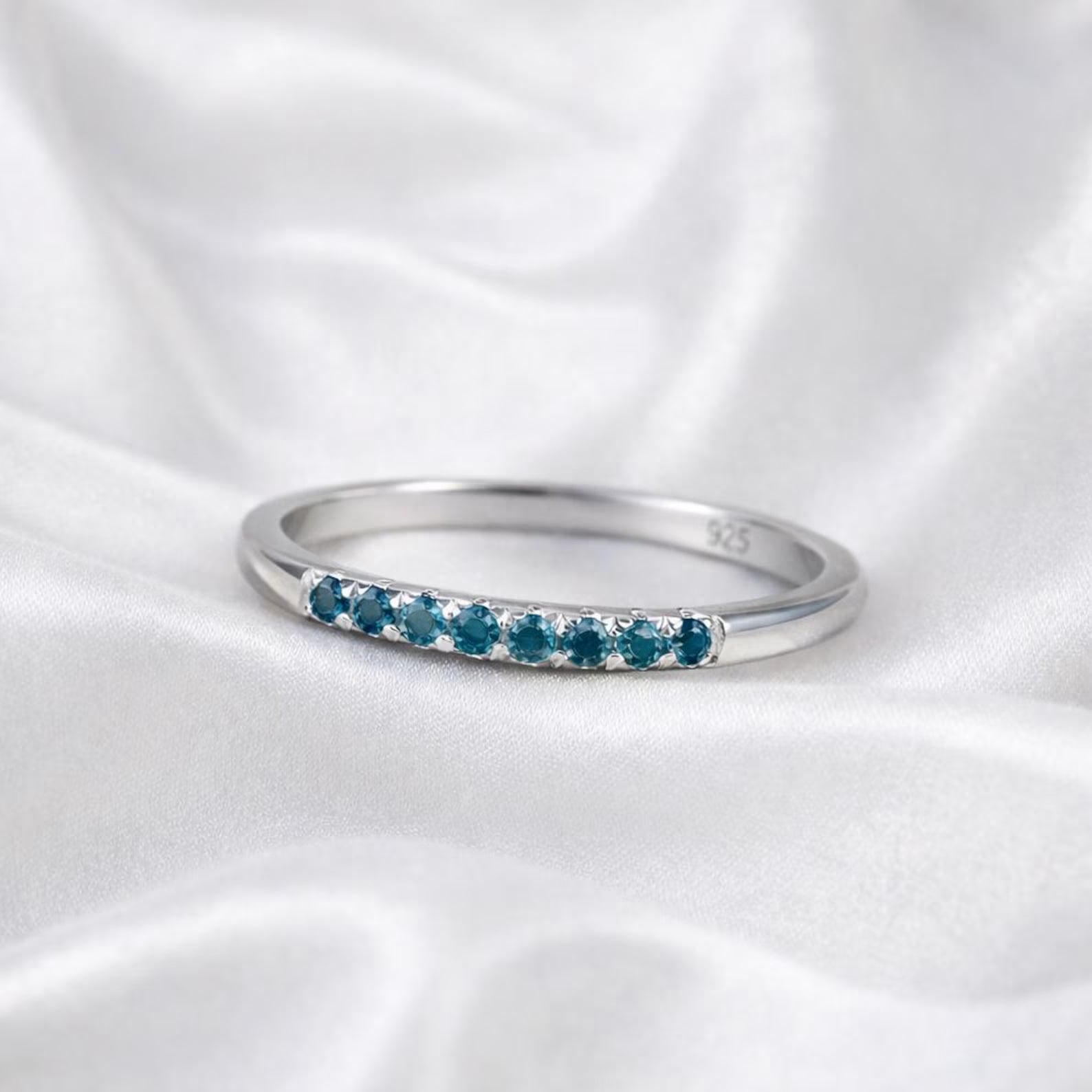 London Blue Topaz Half Eternity Ring
