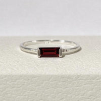 Garnet Baguette Ring