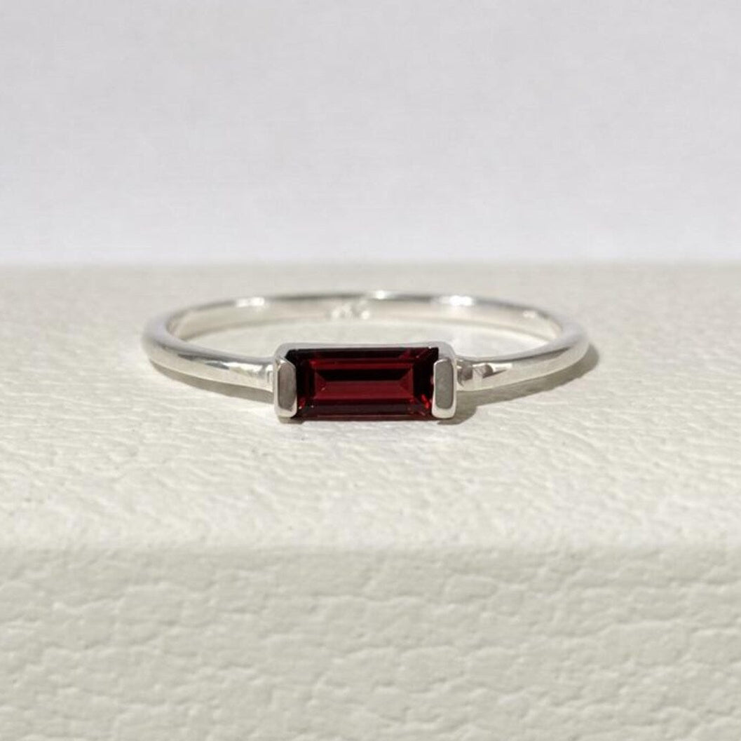 Garnet Baguette Ring