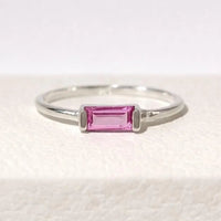 Pink Sapphire Baguette Ring