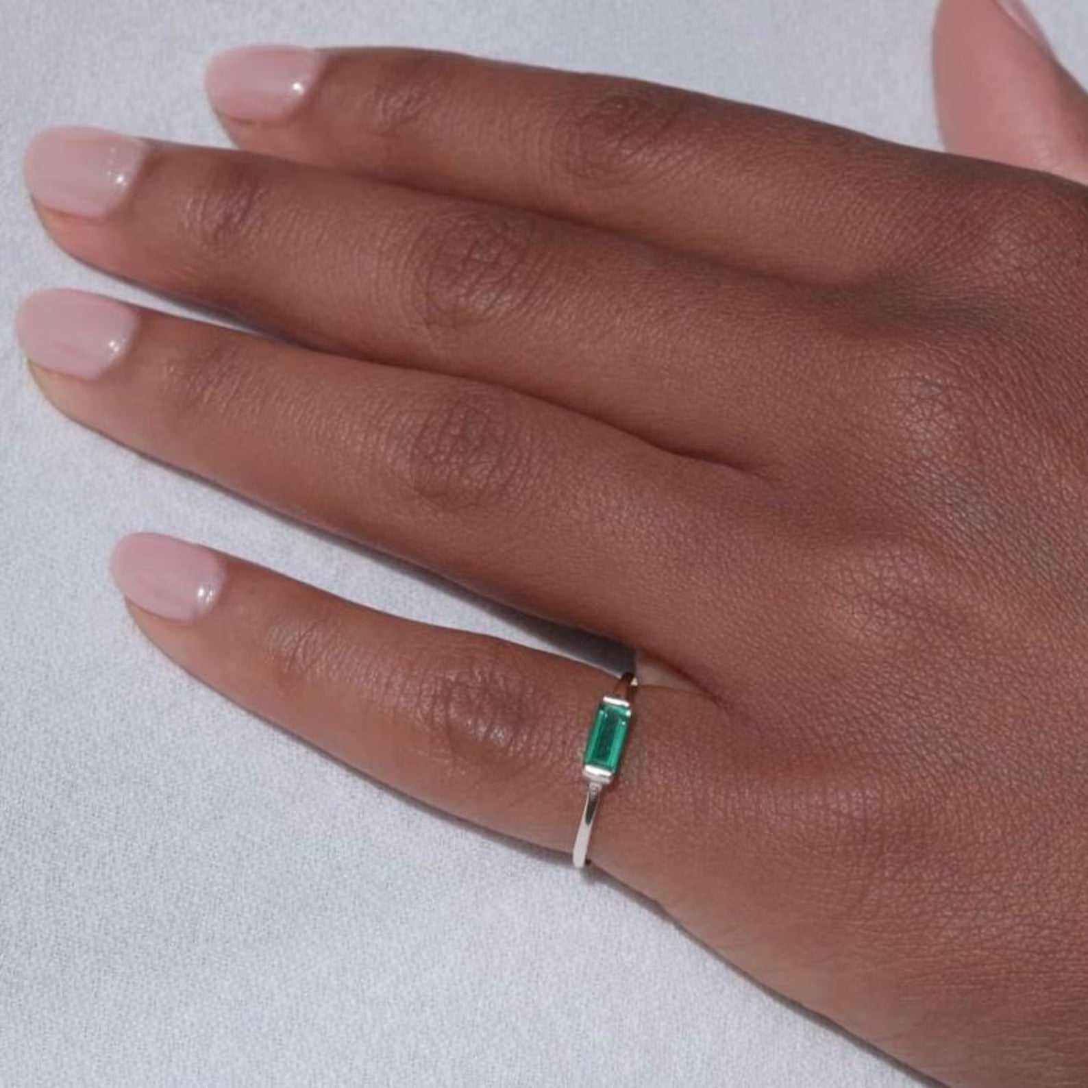 Emerald Baguette Ring