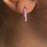 Pink Tourmaline Hoop Earrings