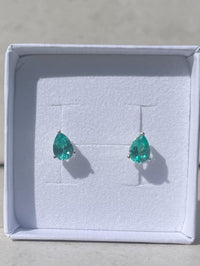 Paraiba Tourmaline Pear Cut Stud Earrings