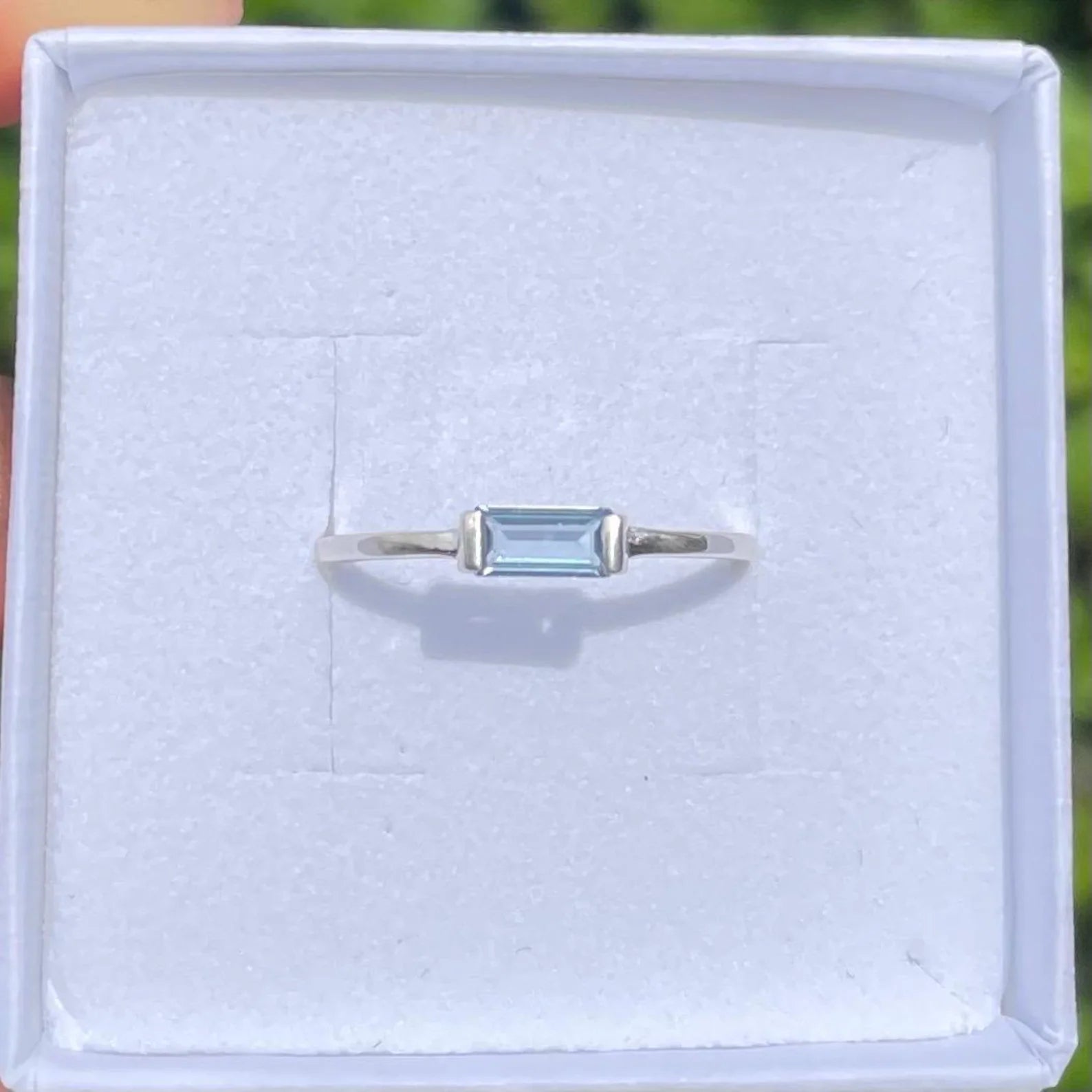 Aquamarine Baguette Ring