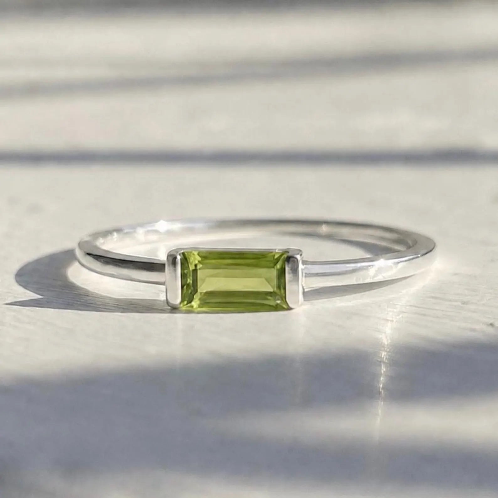Peridot Baguette Ring