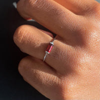 Garnet Baguette Ring