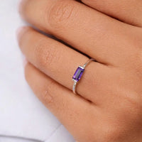 Amethyst Baguette Ring